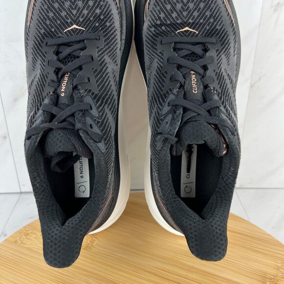 Hoka One One Clifton 9 Womens Size 9.5 B Black Running Sneaker Shoe 1127896 BRGL - Picture 7 of 8